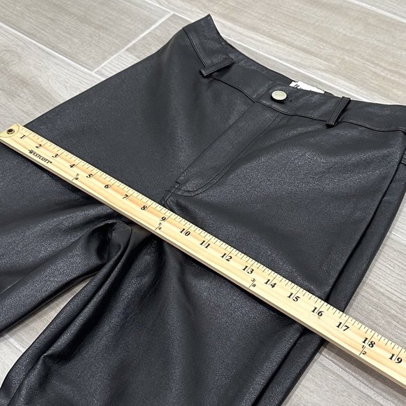 Princess Polly Macey High-Rise Straight Leg Vegan Faux Leather Pants in Black - Picture 14 of 16